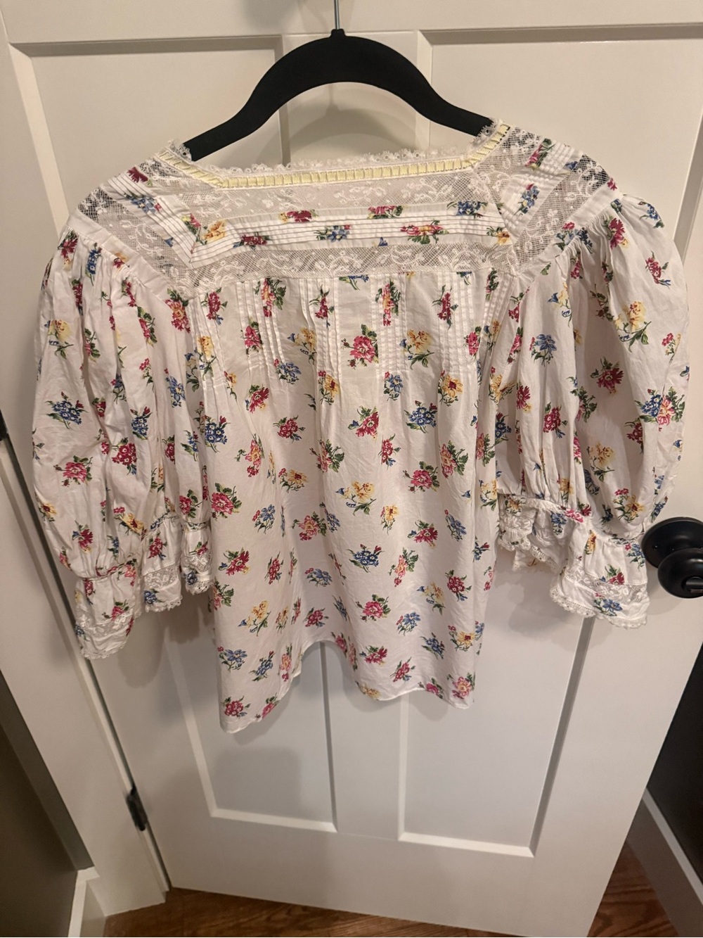 DOEN RARE FLORAL LACE BLOUSE SZ.M FLAWED - Picture 3 of 11